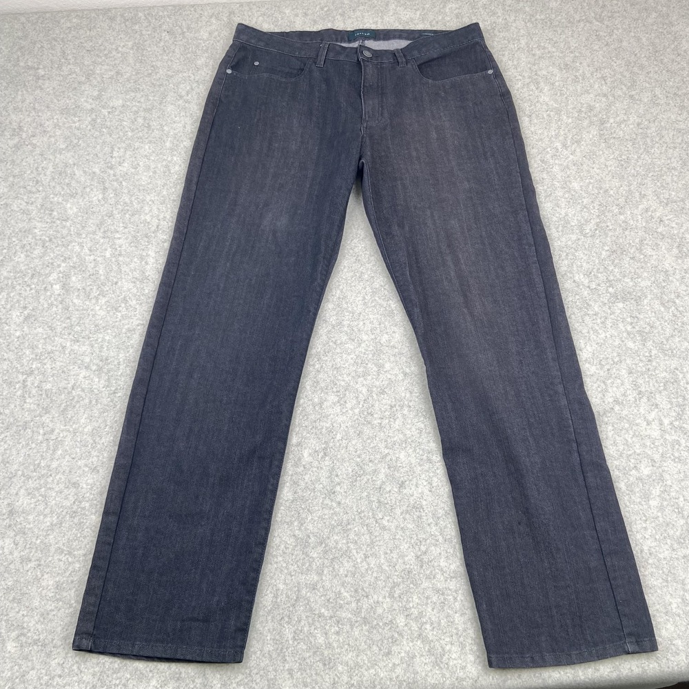 TAYLRD Standard Fit Jeans Mens 36x32 (36x31) Blue Dark Wash Stretch Denim Pants